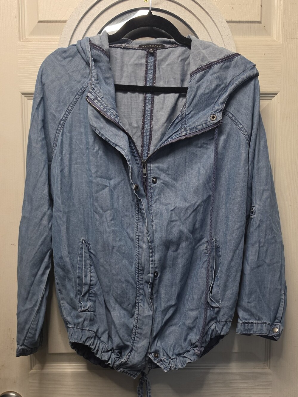 Staccato Chambray Hooded Lightweight Jacket